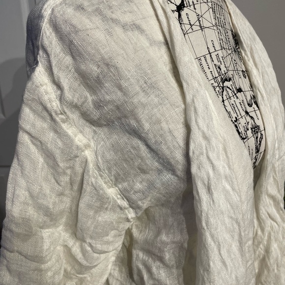 NWOT La.FixSun Linen cover shawl Beach summer cascade asymmetric coastal cottage - Picture 3 of 5